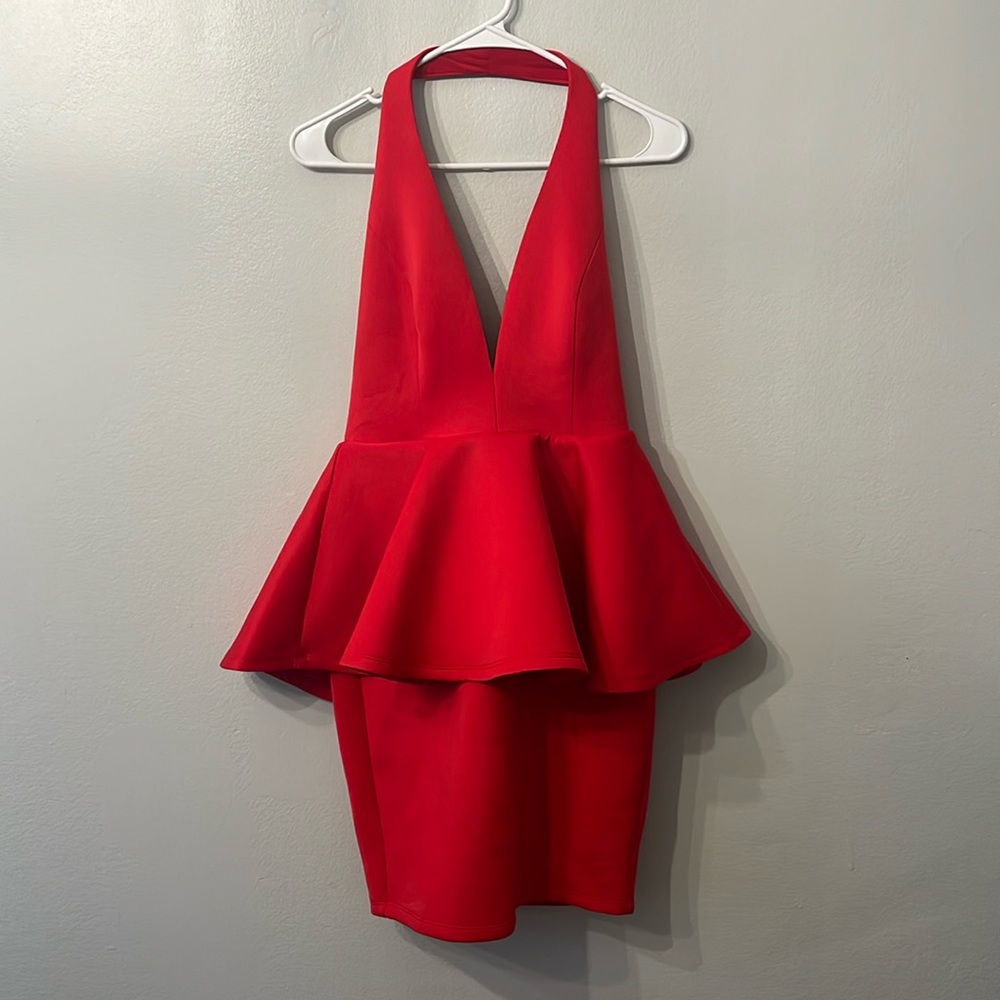 Miss Avenue Halter Dress - Red